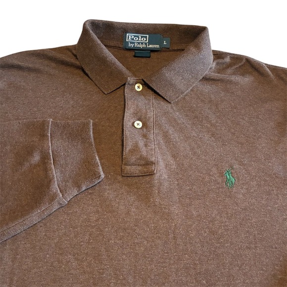 Polo Ralph Lauren Other - Polo Ralph Lauren Mens Brown Long Sleeve Polo Shirt Embroidered Pony Logo Large